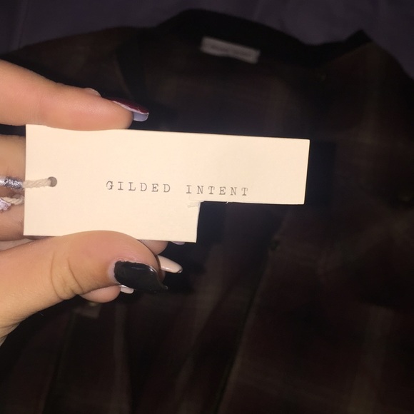 Plaid Buckle Half Zip, Half Button Up - Picture 3 of 4